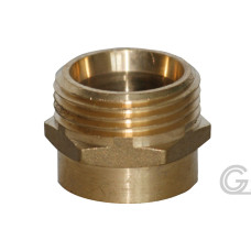 Brass double nipple reduced - 3/8" x 1/2" 